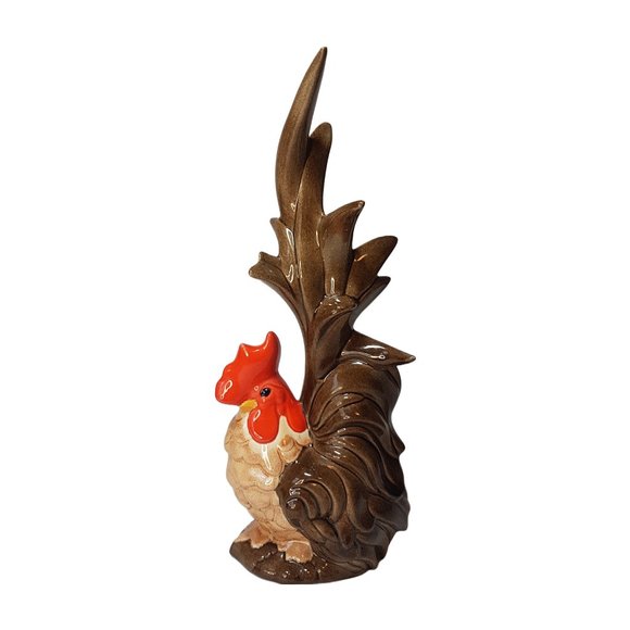Vintage Ceramic Rooster Handpainted Kitchen Cottage Farmhouse Decor Bird Chicken - Picture 2 of 16